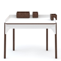 Bureau Brooklyn - Blanc/Noyer
